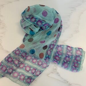 Silk Multicolor Polka Dot Scarf